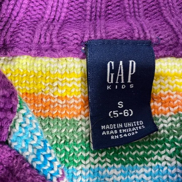 VINTAGE Y2K GAP Rainbow Fair Isle Girl's Sweater - Picture 5 of 7